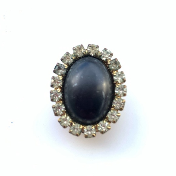 Vintage Button Covers Jewelry with Rhinestones - Picture 4 of 6